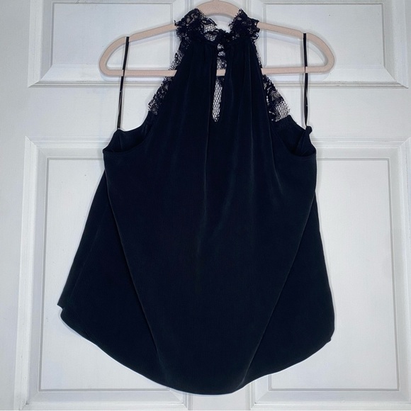 AG Adriano Goldschmeid LYDIA Lace Black Halter Tank Top Size Medium - Picture 4 of 8
